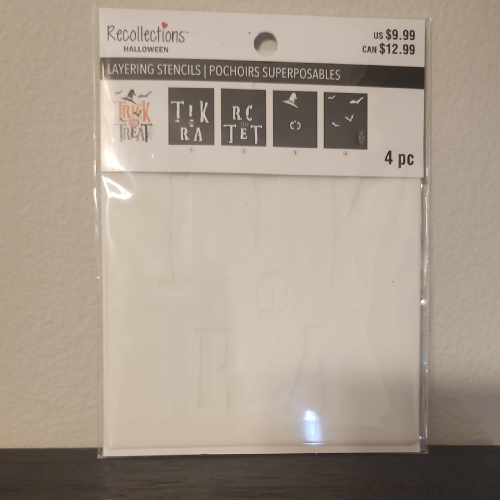 Recollections Halloween Trick or Treat Stencils - Black and White
